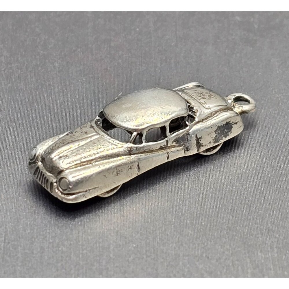 VTG Danecraft Sterling Silver Car Charm 1 1/8" Figural Automobile Pendant 50s - Picture 9 of 9